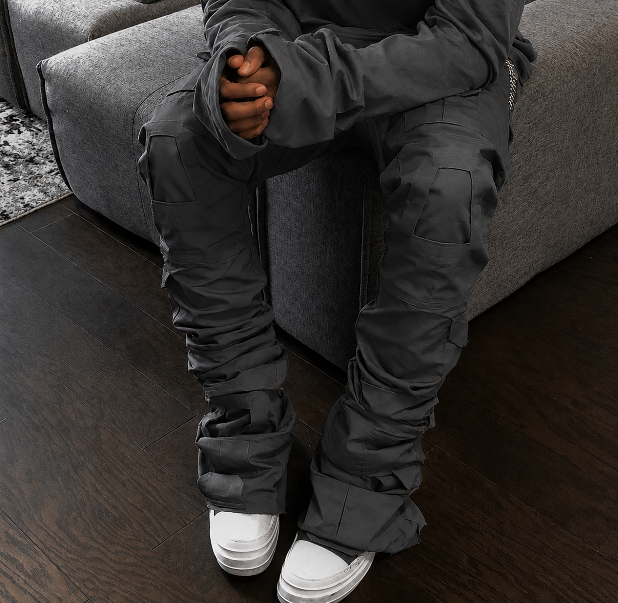 Handmade Grey Tactical Stacked Cargo
