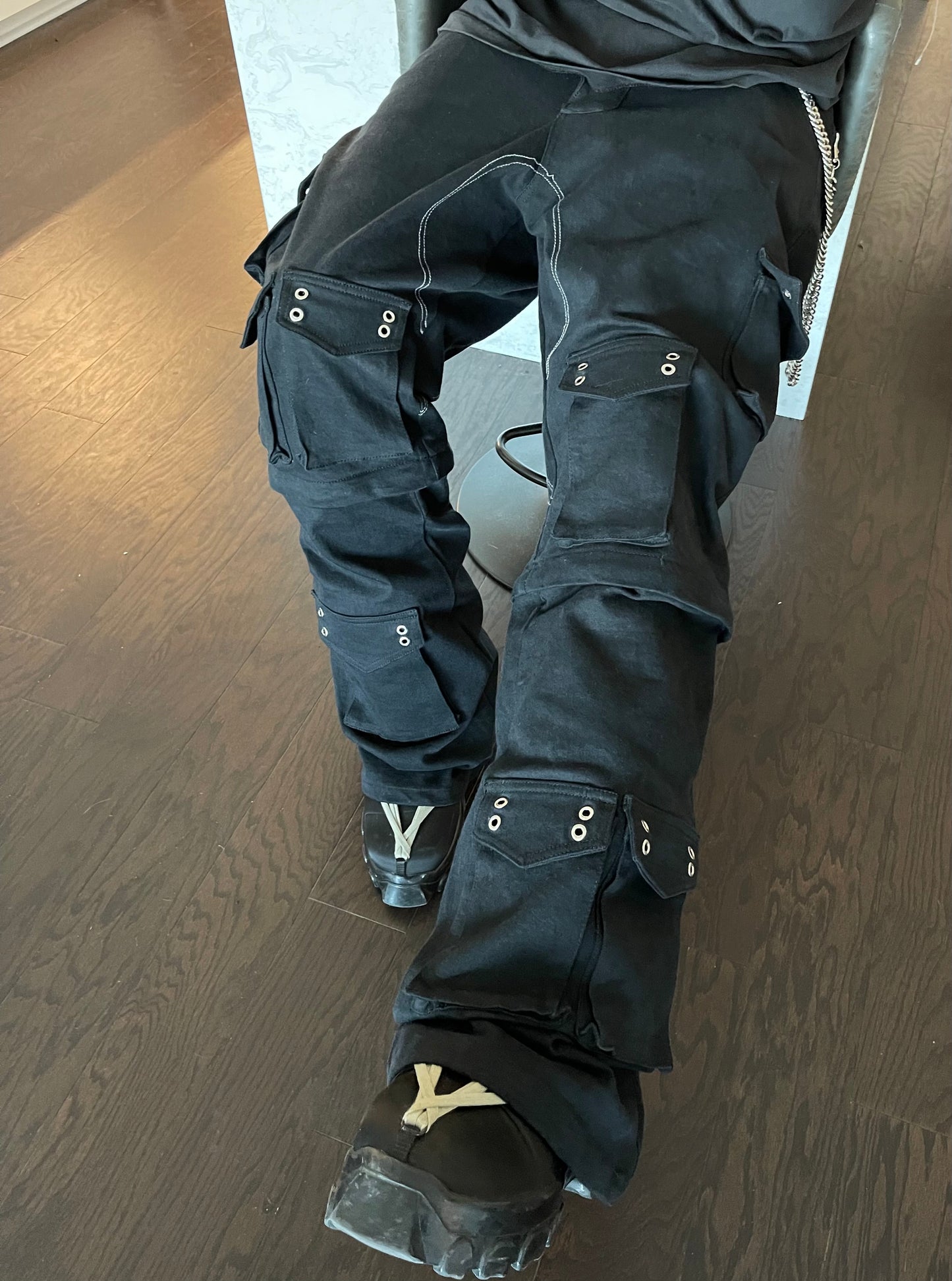 Black Baggy Convertible Cargo Pants