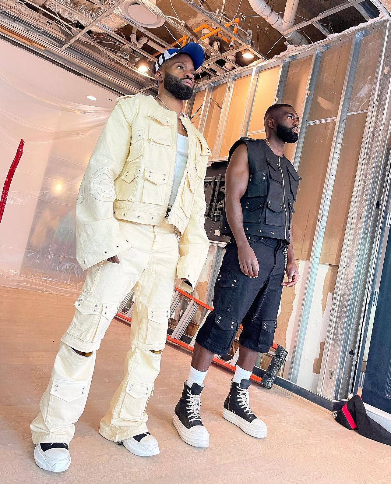 Black Baggy Convertible Cargo Pants