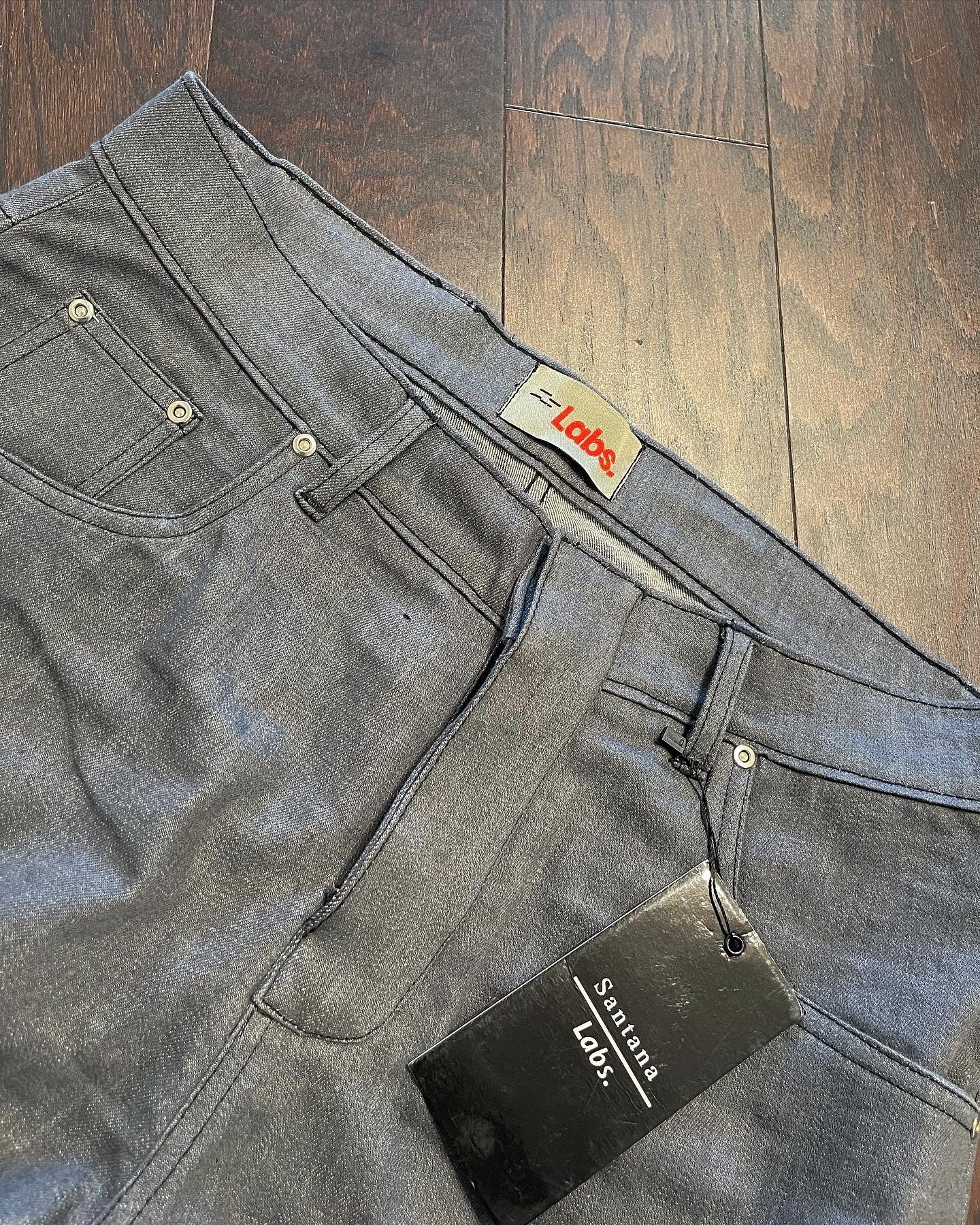 Vintage Gray Stacked 3D Cargo Denims w/ Shin Belt