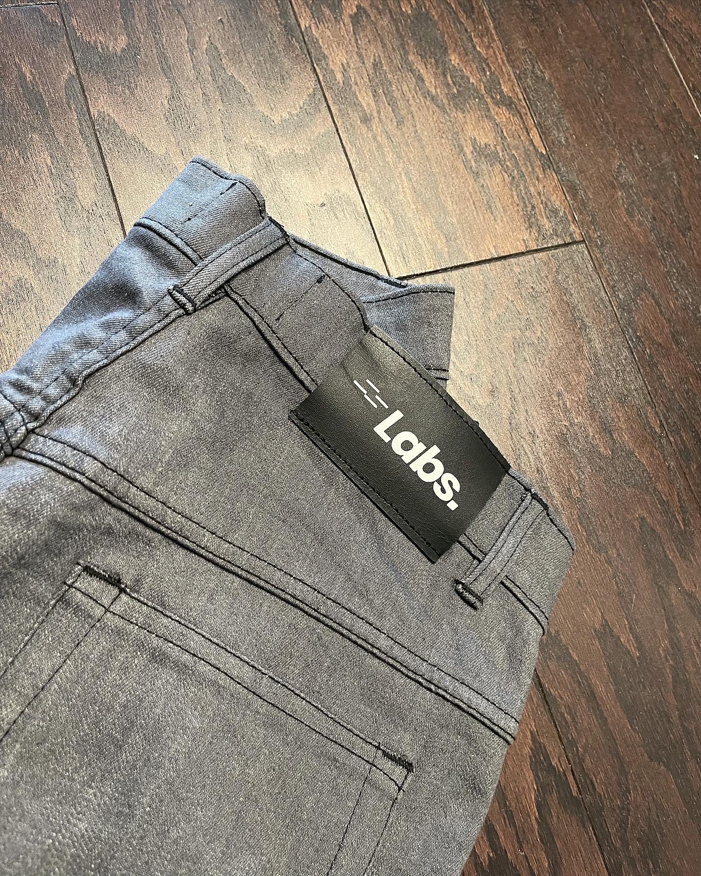 Vintage Gray Stacked 3D Cargo Denims w/ Shin Belt