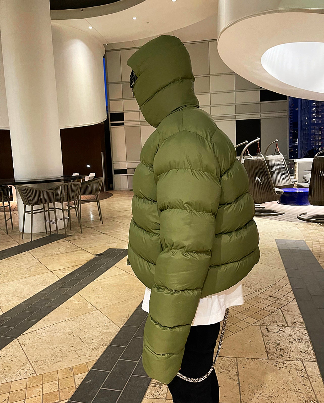 (Made To Order) Heavy Olive Cropped Puffer