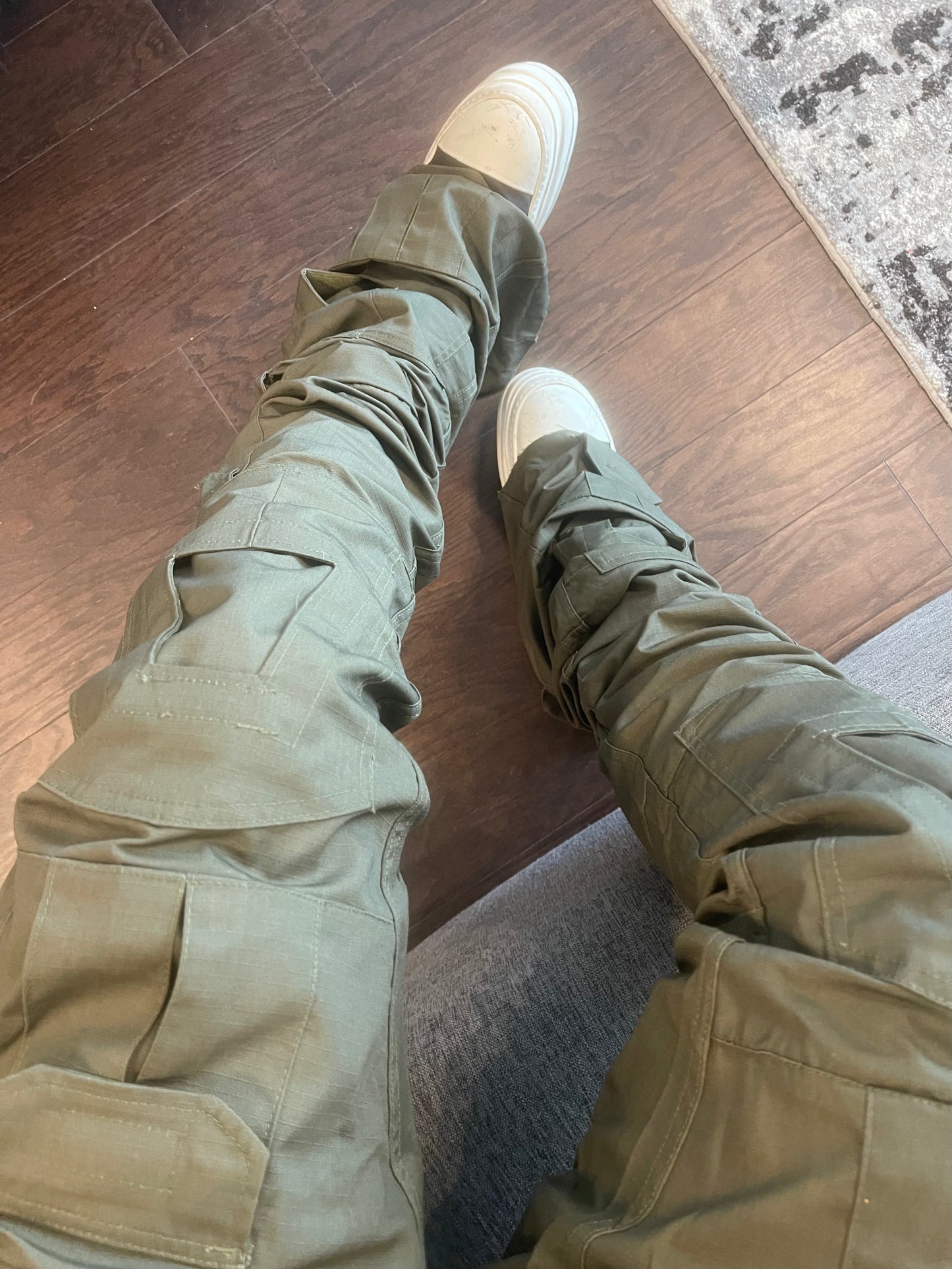 Handmade Olive Tactical Stacked Cargo
