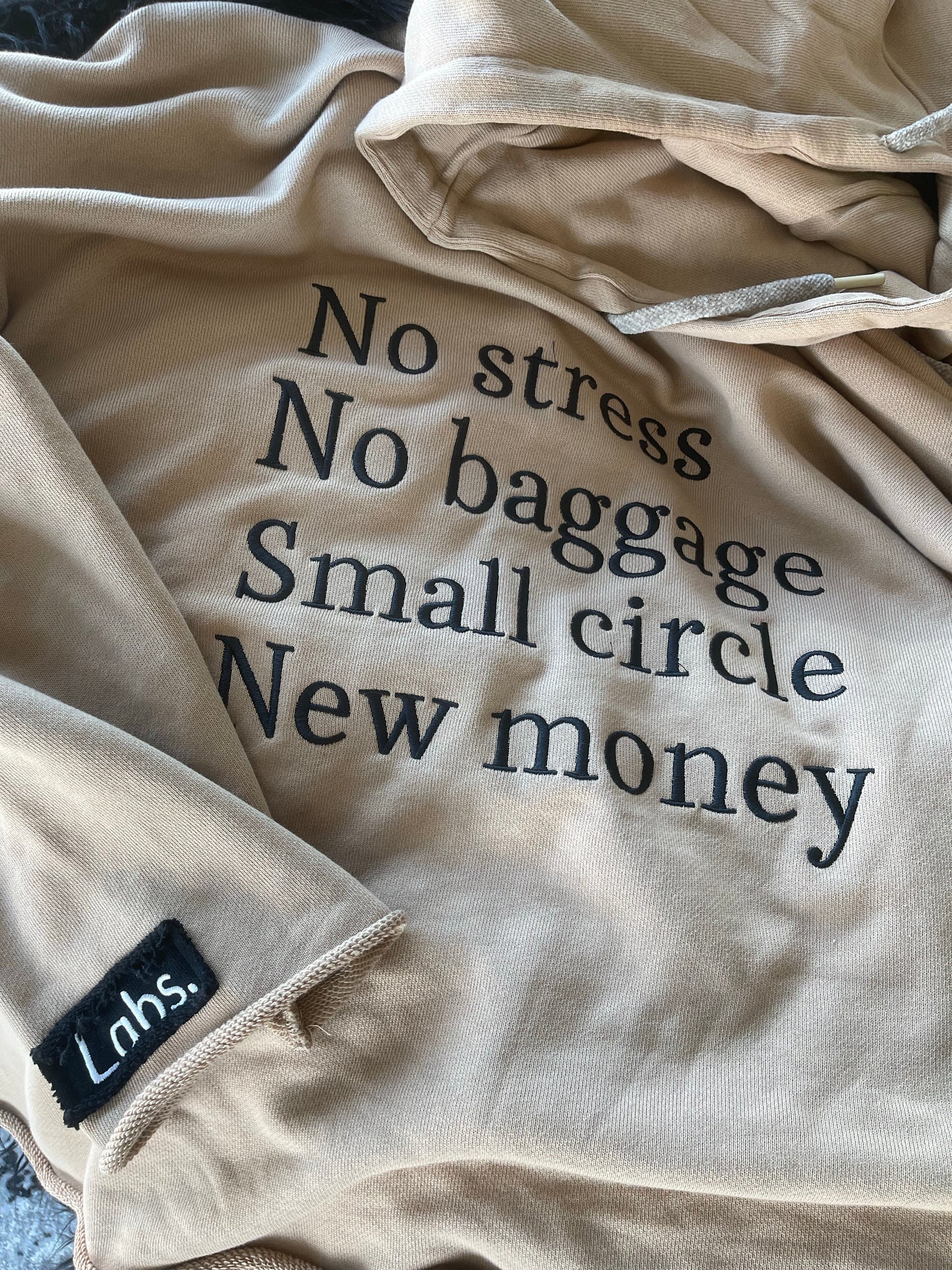 Heavy Khaki Phrase Cargo Hoodie