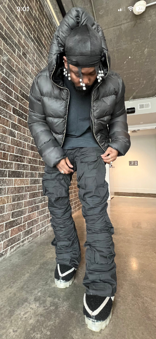 Handmade Black Tactical Stacked Cargo