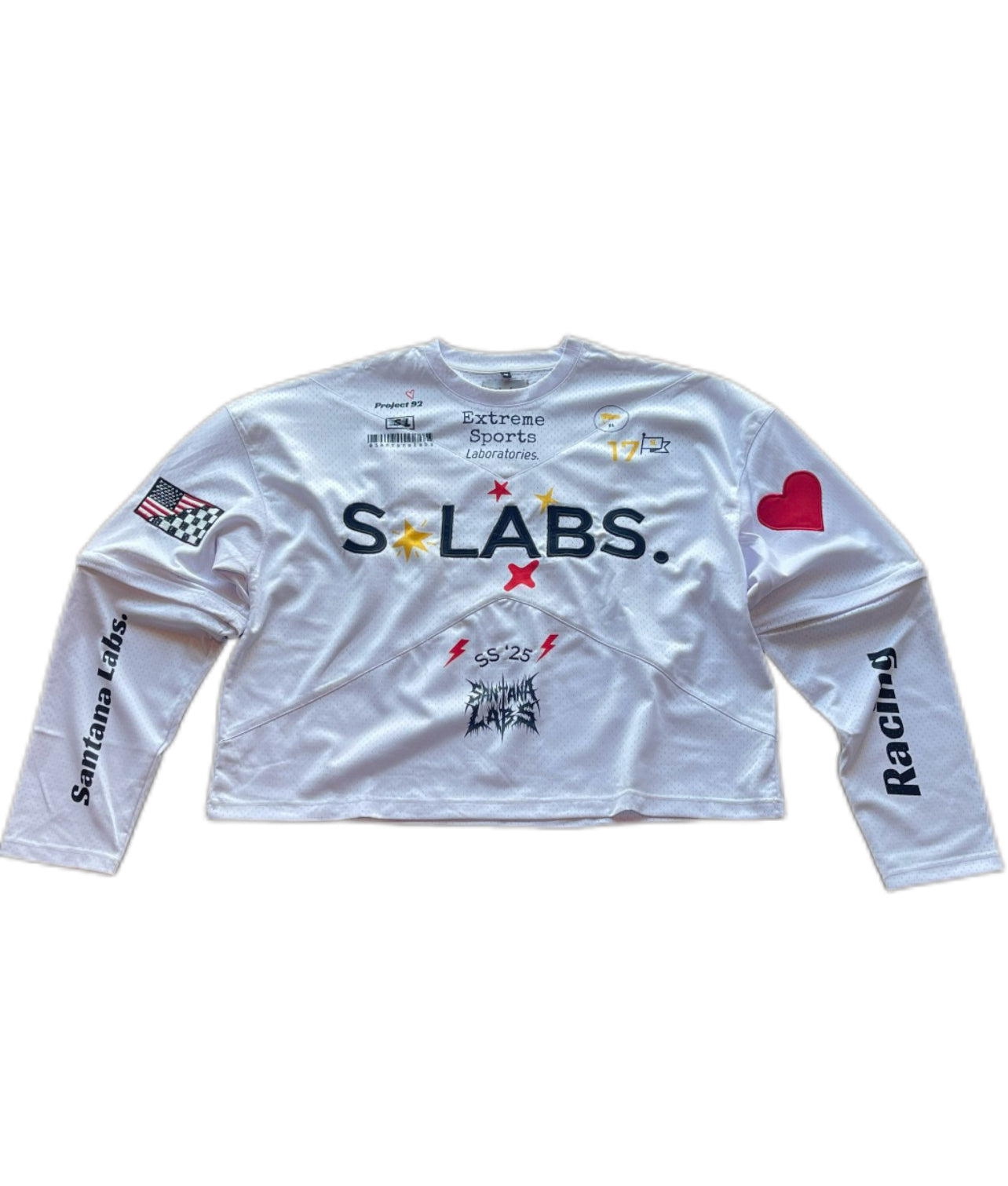 White Moto Jersey