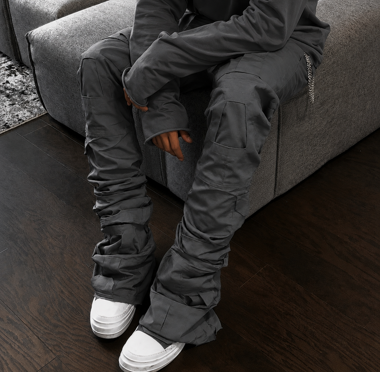 Handmade Grey Tactical Stacked Cargo
