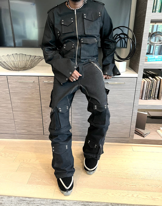 Black Baggy Convertible Cargo Pants