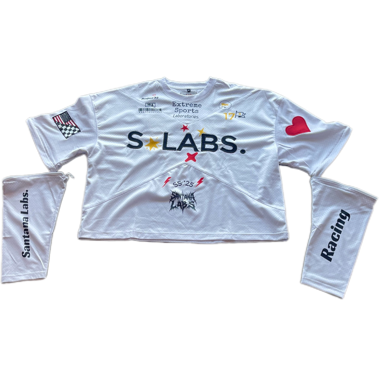 White Moto Jersey