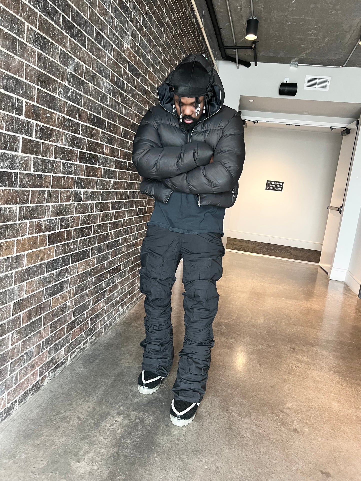 Handmade Black Tactical Stacked Cargo