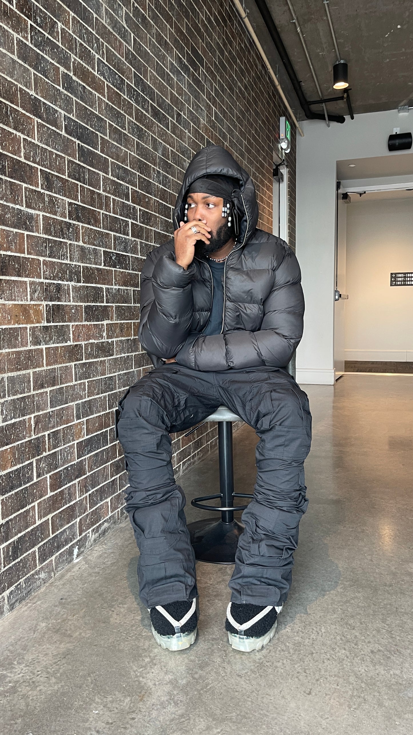 Handmade Black Tactical Stacked Cargo