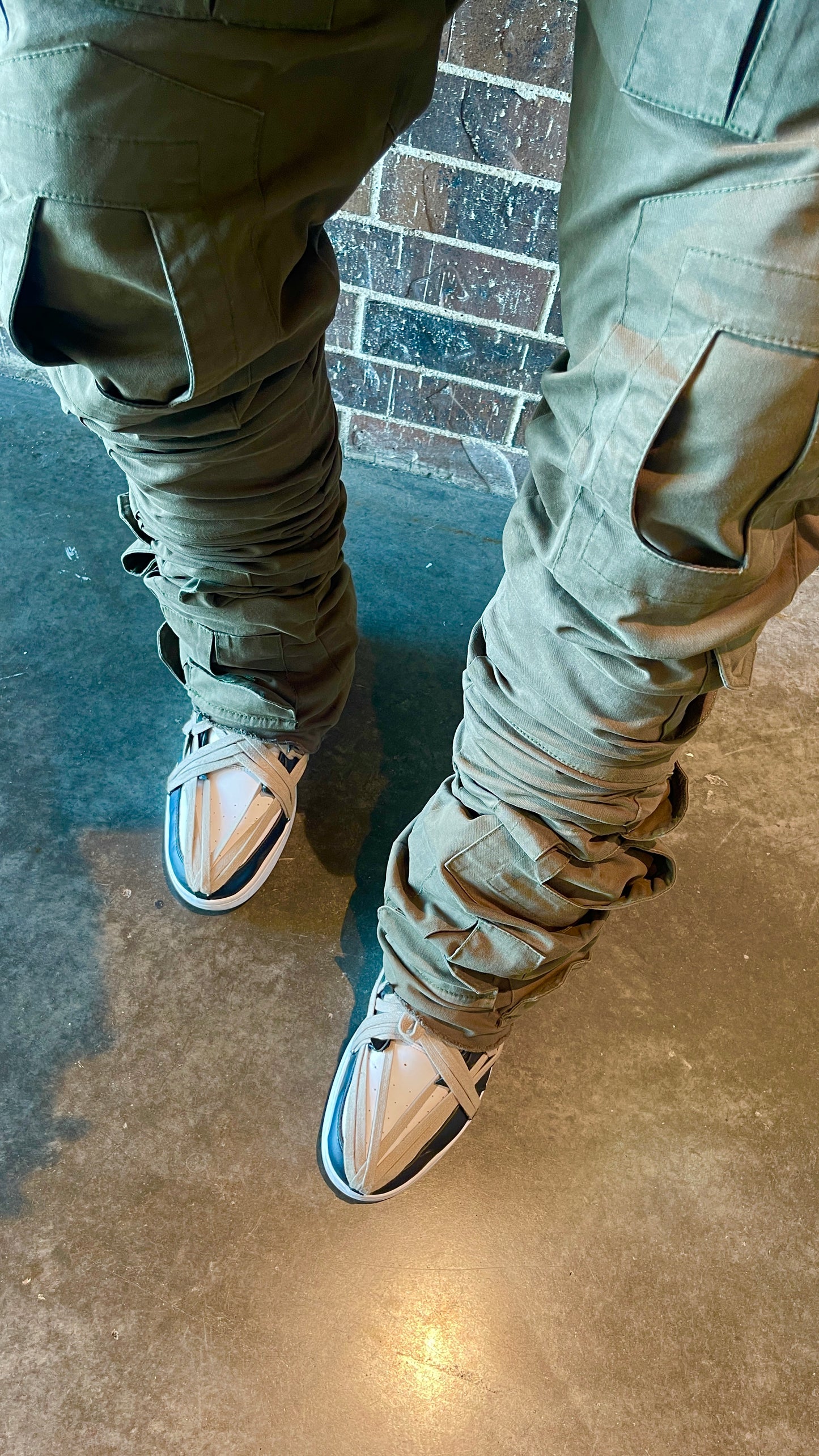 Handmade Olive Tactical Stacked Cargo