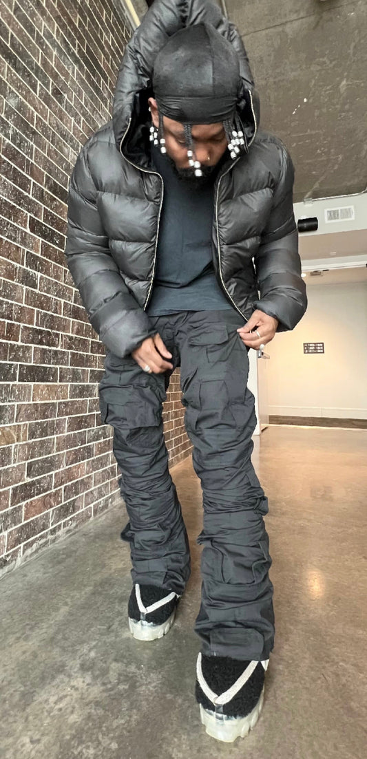Handmade Black Tactical Stacked Cargo