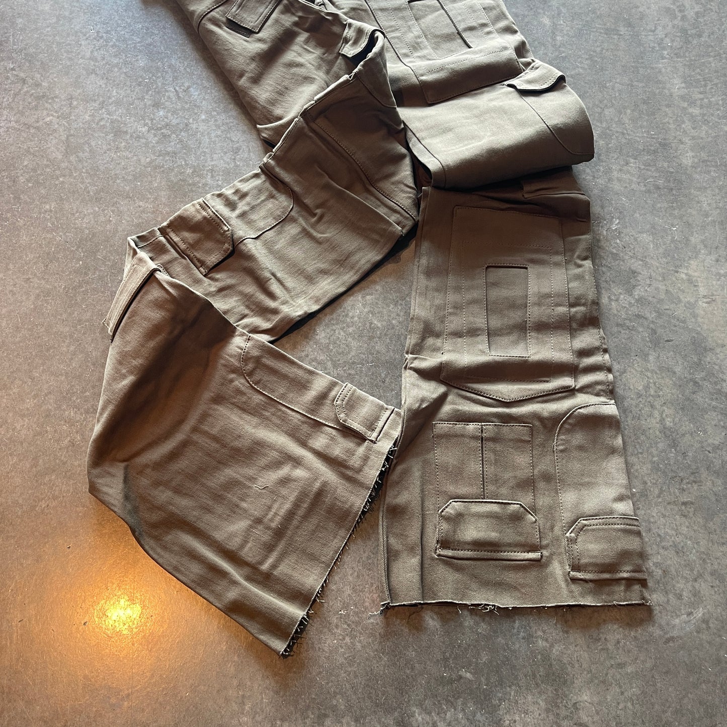 Handmade Olive Tactical Stacked Cargo
