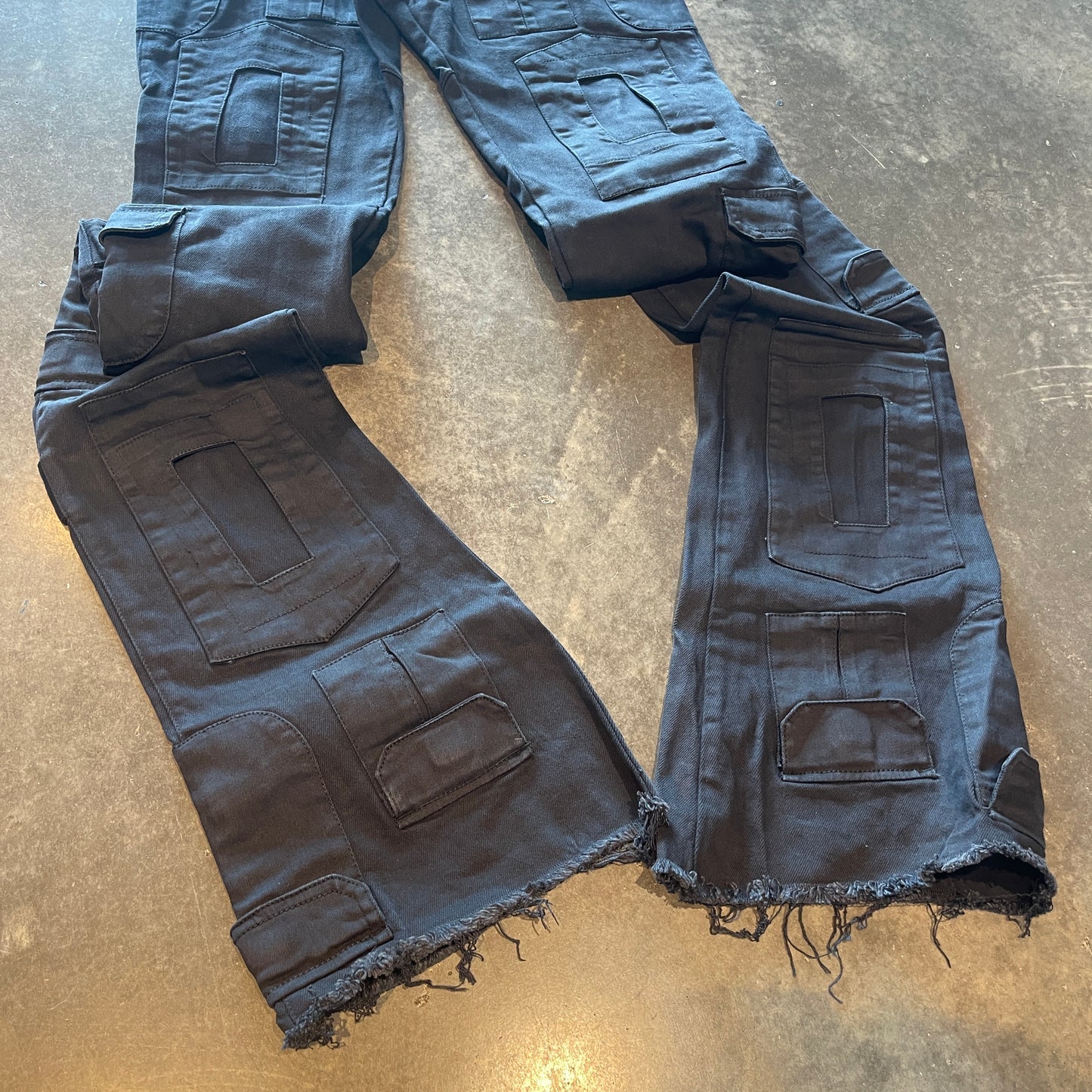Handmade Black Tactical Stacked Cargo