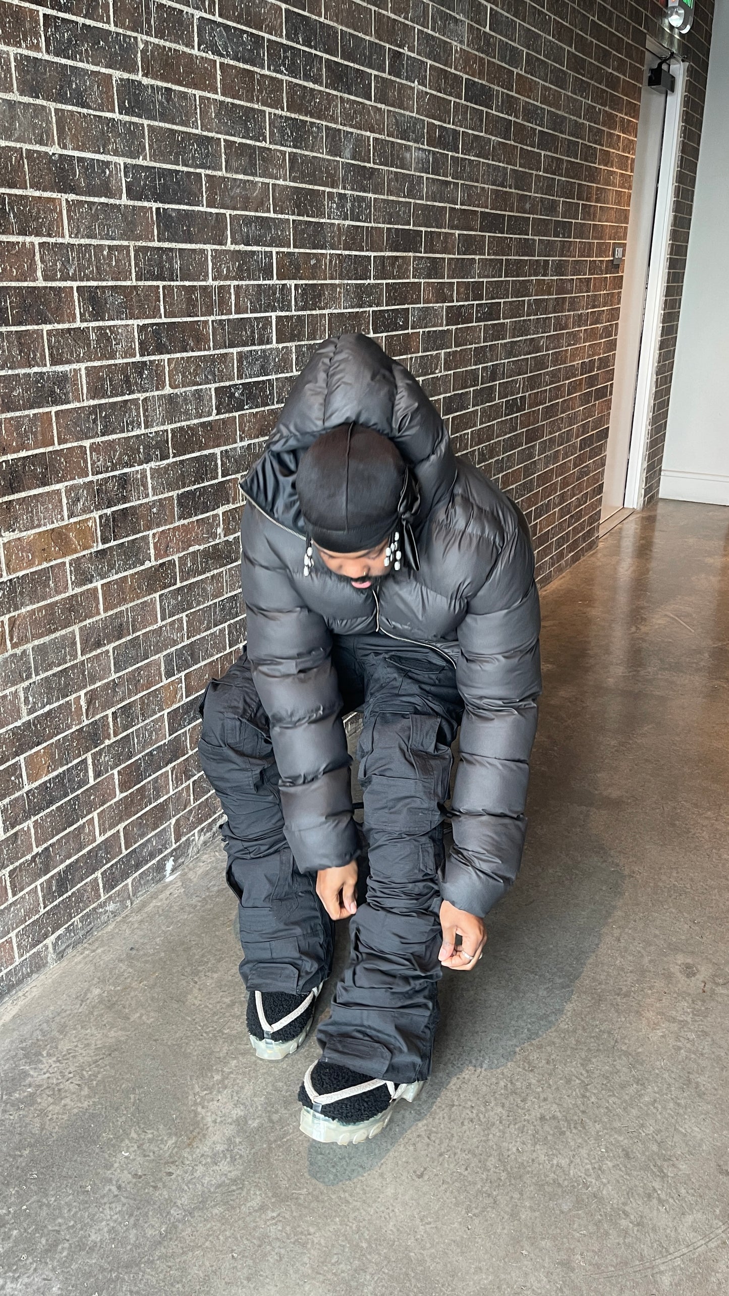 Handmade Black Tactical Stacked Cargo