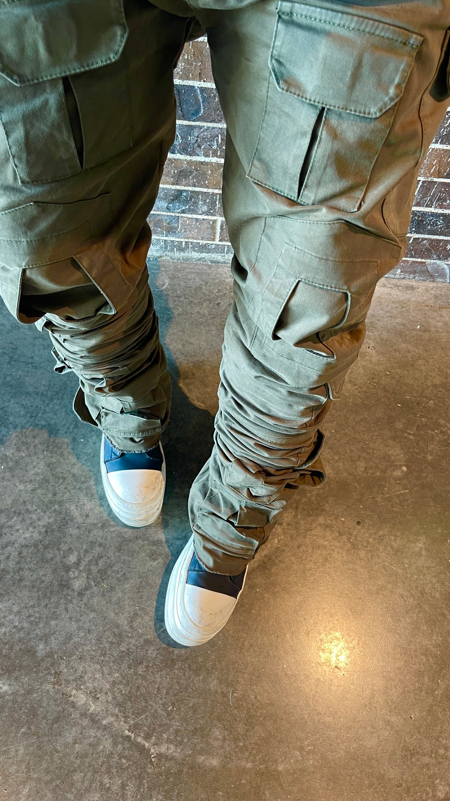 Handmade Olive Tactical Stacked Cargo