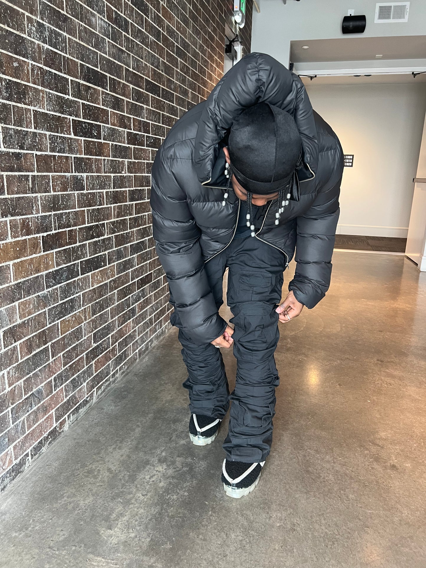 Handmade Black Tactical Stacked Cargo