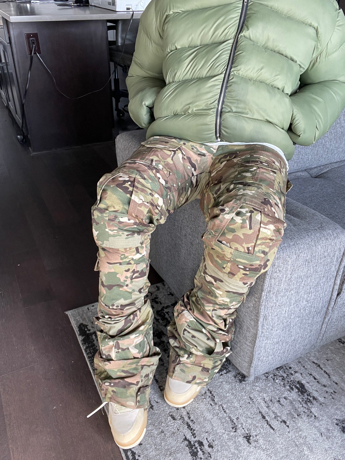 Handmade Camo Tactical Stacked Cargo