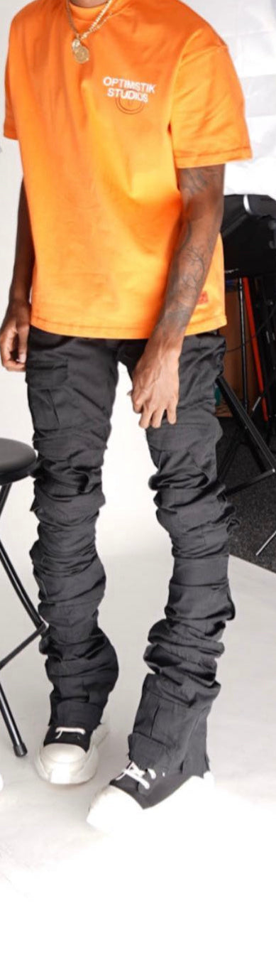 Handmade Black Tactical Stacked Cargo