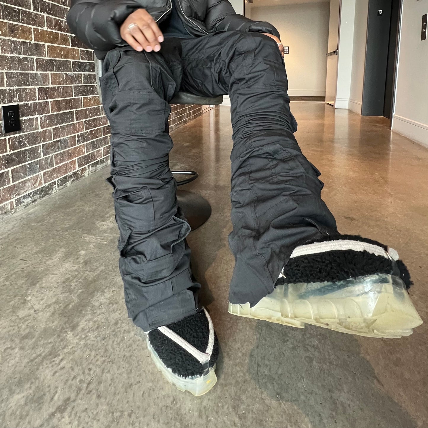 Handmade Black Tactical Stacked Cargo