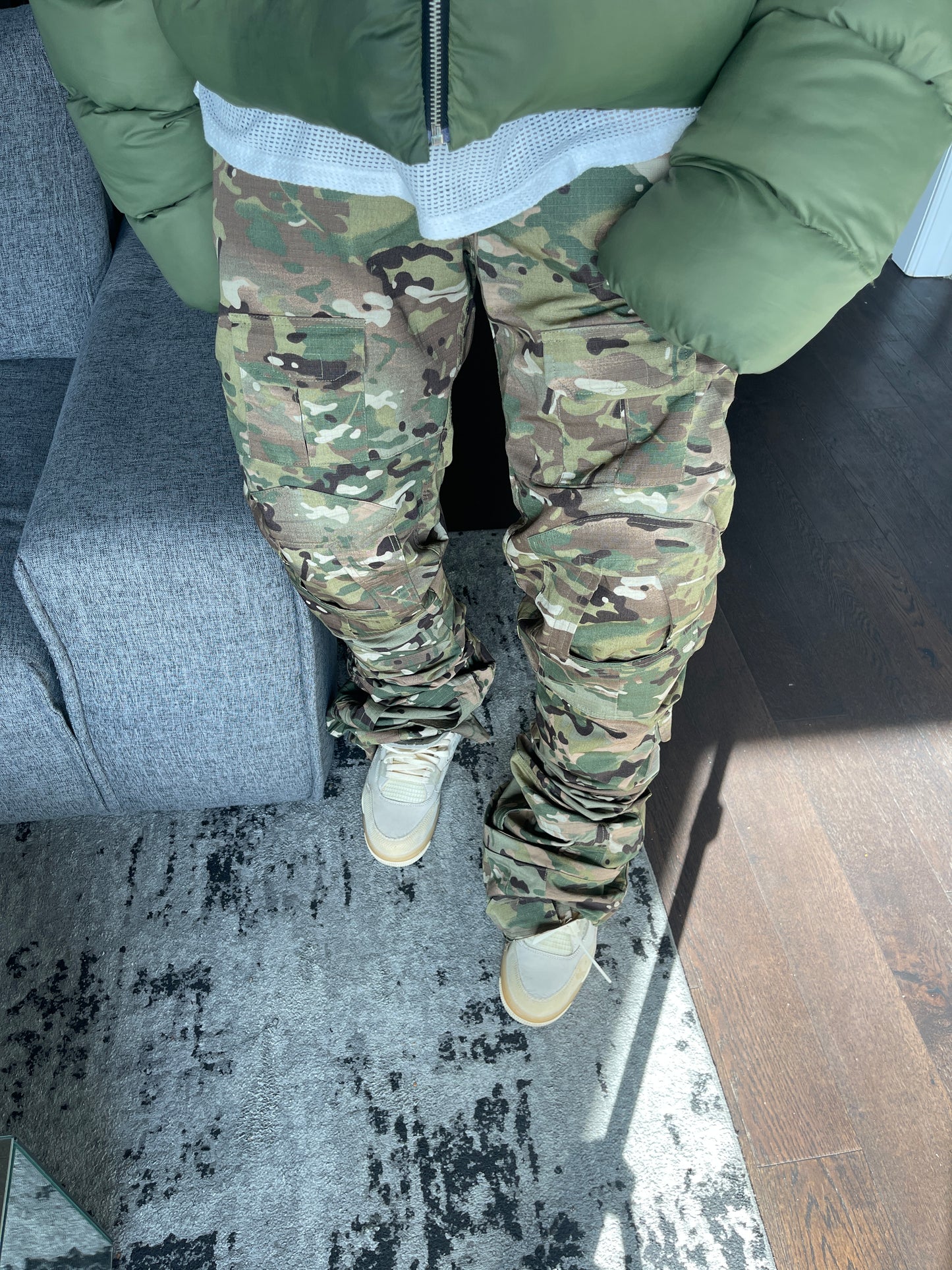 Handmade Camo Tactical Stacked Cargo