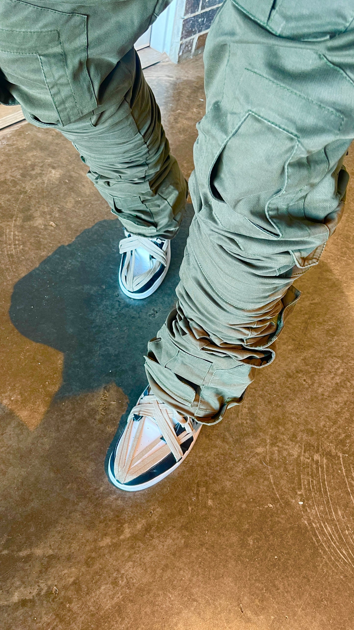 Handmade Olive Tactical Stacked Cargo