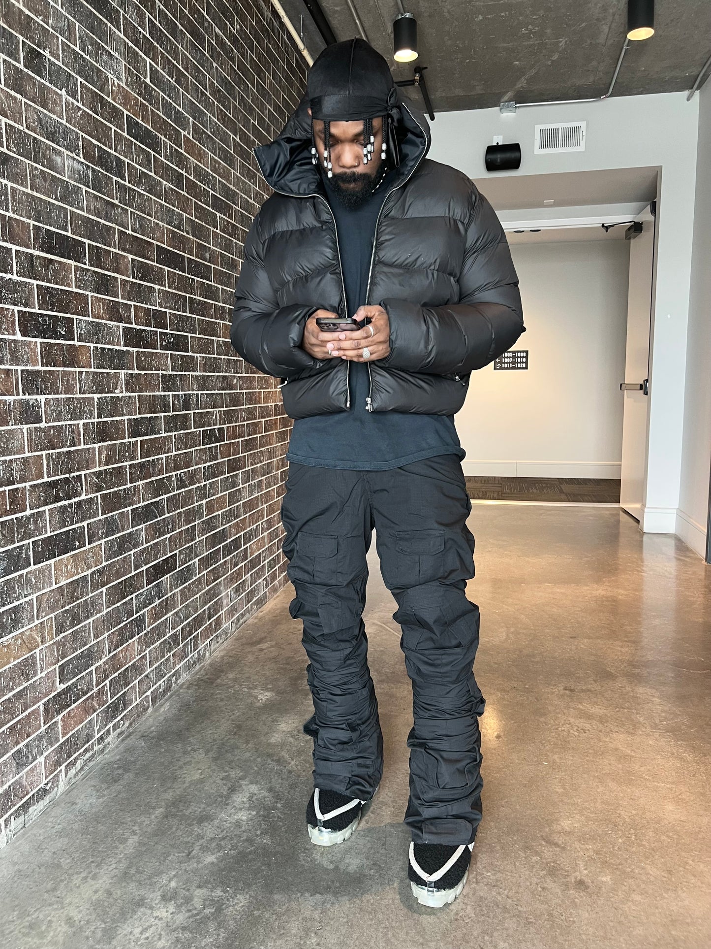 Handmade Black Tactical Stacked Cargo