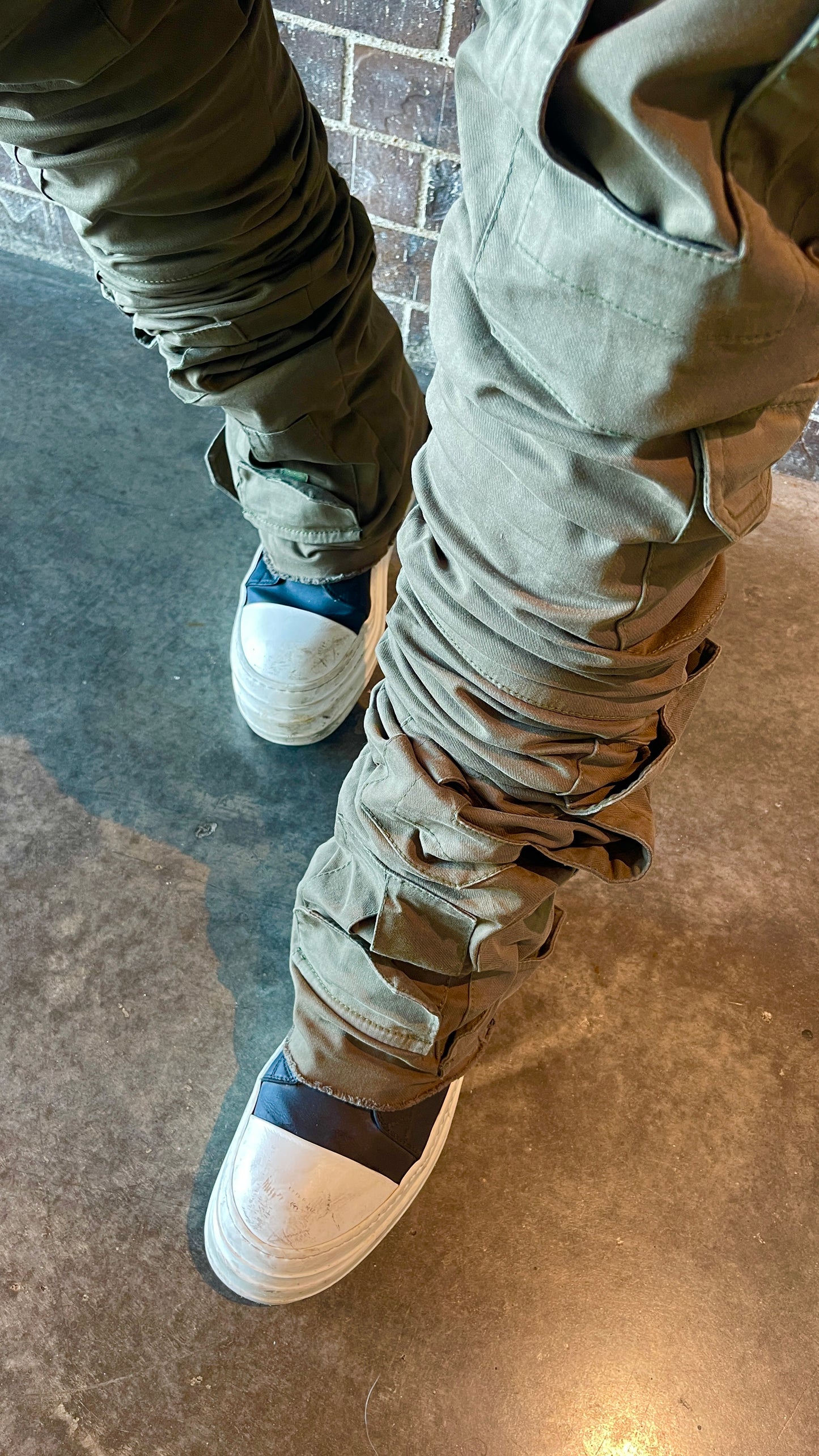 Handmade Olive Tactical Stacked Cargo