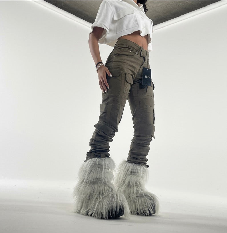 Handmade Olive Tactical Stacked Cargo