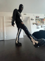 Load image into Gallery viewer, Painted Blk/White Stacked Carpenter Denim
