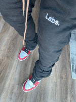 Load image into Gallery viewer, Unisex Black Super Stacked Joggers
