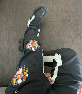 Painted Blk/White Stacked Carpenter Denim