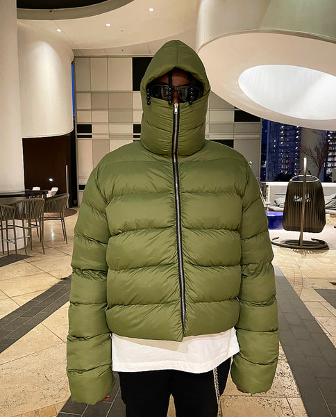 Made To Order) Heavy Olive Cropped Puffer – Santana Labs.